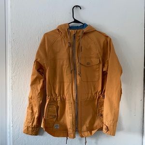 NWOT Kimes Ranch Mustard, Cinched Waist, Anorak Hooded Jacket S